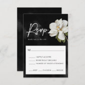 Elégante carte RSVP Magnolia blanche (Devant / Derrière)
