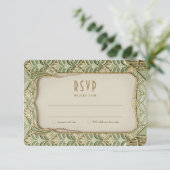 Elégante carte RSVP Mariage Art Nouveau (Debout devant)