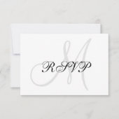 Elégante carte RSVP mariage avec Monogramme (Devant)