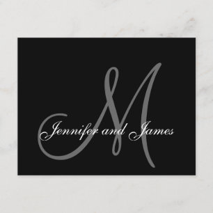 Elégante carte RSVP mariage avec Monogramme