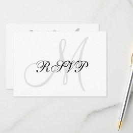 Elégante carte RSVP mariage avec Monogramme