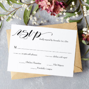 Élégante carte RSVP Mariage Calligraphie