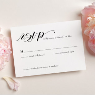 Élégante carte RSVP Mariage Calligraphie