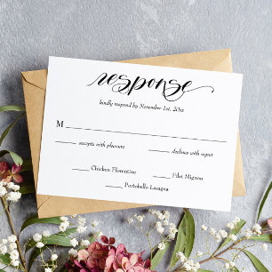 Élégante carte RSVP Mariage Calligraphie