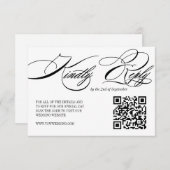 Elégante carte RSVP Mariage de calligraphie QR Cod (Devant / Derrière)