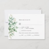 Elégante carte RSVP mariage Eucalyptus (Dos)