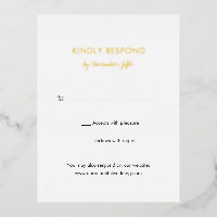 Elégante carte RSVP Mariage moderne Foil