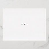 Elégante carte RSVP Mariage moderne Foil (Verso)