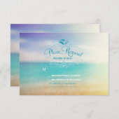 Elégante carte RSVP mariage plage (Devant / Derrière)