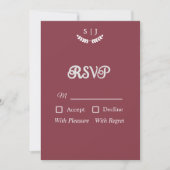 Elégante carte RSVP Monogram Dark Red Jewel (Devant)