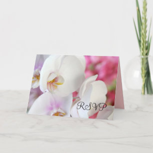 Elégante carte RSVP Orchidée Blanche de luxe