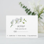 Elégante carte RSVP orchidées blanches (Debout devant)