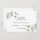 Elégante carte RSVP orchidées blanches (Devant / Derrière)
