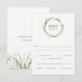 Elégante carte RSVP Pampas Grass Wreath Wedding (Devant / Derrière)