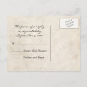 Elégante carte RSVP Parchemin Noir (Dos)