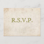 Elégante carte RSVP Parchment Vert (Devant)