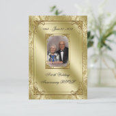 Elégante carte RSVP photo 50e anniversaire de Mari (Debout devant)