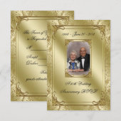 Elégante carte RSVP photo 50e anniversaire de Mari (Devant / Derrière)