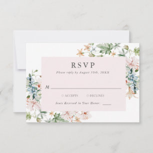 Elégante carte RSVP Rose Floral