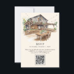 Élégante carte RSVP Rustic Barn QR Code RSVP<br><div class="desc">Capturez l'essence du charme rustique avec notre Elegant Rustic Watercolor Country Barn Wedding Carte RSVP. Cette invitation magnifiquement conçue comprend une grange aquarelle ornée de fleurs de boho et d'une végétation luxuriante, ce qui est le décor parfait pour une mariée et un marié qui chérissent un thème mariage rustique. Notre...</div>