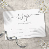 Élégante carte RSVP Script signature argent