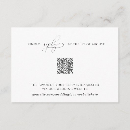 Élégante carte Rsvp simple avec code QR (Devant)