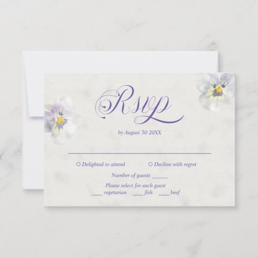 Elégante carte RSVP style aquarelle (Devant)