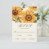 Elégante carte RSVP Sunflower simple (Debout devant)