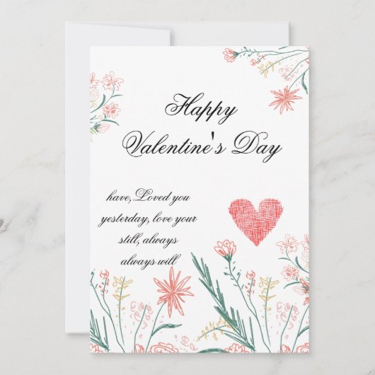 Elégante carte Saint-Valentin - (Devant)