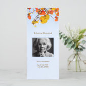 Elégante carte Signet de service funéraire (Debout devant)