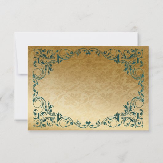 Elégante carte Vintage Green Gold RSVP (Dos)