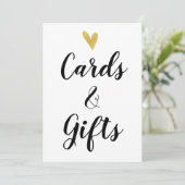 Élégante Cartes de Coeur Or & Cadeaux Signal (Debout devant)