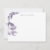 Élégante Cartes de notes simples pourpre vert (Devant)