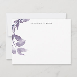 Élégante Cartes de notes simples pourpre vert