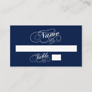 Elégante Cartes D'Escort Mariage Bleu Et Blanc Mar