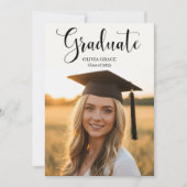 Elegante Casual foto Afstuderen uitnodiging (Voorkant)