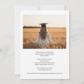 Elegante Casual foto Afstuderen uitnodiging (Achterkant)