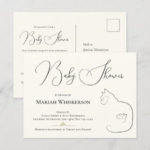 Elegante Cat & Kitten Baby shower Uitnodiging Briefkaart
