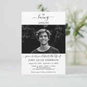 Élégante célébration de la vie Invitation avec pho (Debout devant)