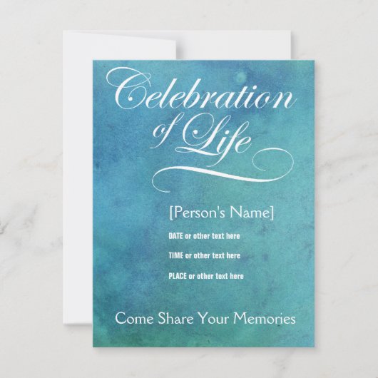 Élégante célébration de la vie Invitation commémor (Devant)