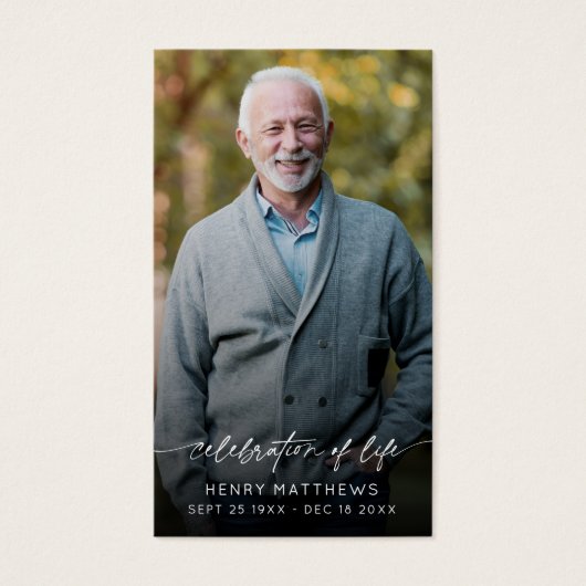 Élégante célébration de la vie Script photo Funéra (Devant)