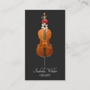 Elegante cellist Black Visitekaartje