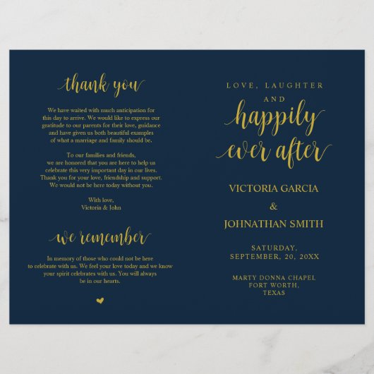 Élégante cérémonie de Mariage rustique Programmes  (Devant)