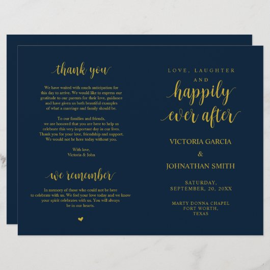 Élégante cérémonie de Mariage rustique Programmes (Devant / Derrière)