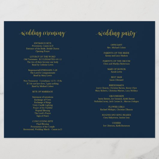 Élégante cérémonie de Mariage rustique Programmes (Dos)