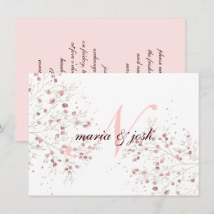 Élégante Cerise Fleurit, Faire-Part de Mariage