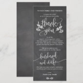 Elégante Chalk Floral Merci Carte de réglage (Devant / Derrière)