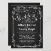 Elegante Chalkboard bruiloft uitnodiging (Voorkant / Achterkant)