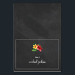 Elégante Chalkboard Floral Mariage Carte Place<br><div class="desc">Elégante Chalkboard Floral Mariage Place Card.Veuillez noter que les cartes arrivent à plat,  et vous devrez Plier le milieu pour les convertir en cartes pliées de tente. Tous les styles de texte,  couleurs,  tailles peuvent être modifiés selon vos besoins.</div>