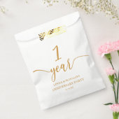 Elegante Champagne 1e bruiloft Jubileum Bedankzakje (Gezegeld)